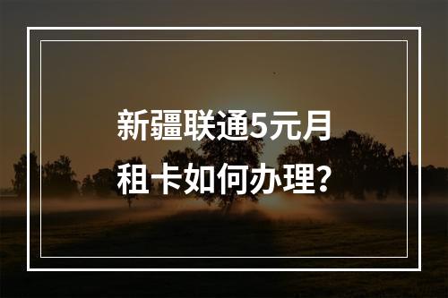 新疆联通5元月租卡如何办理？