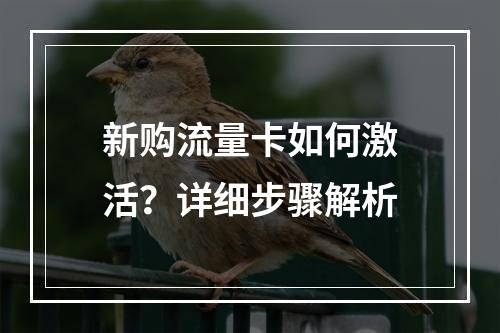 新购流量卡如何激活？详细步骤解析