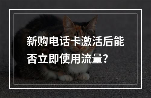 新购电话卡激活后能否立即使用流量？