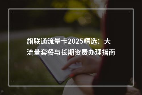 旗联通流量卡2025精选：大流量套餐与长期资费办理指南