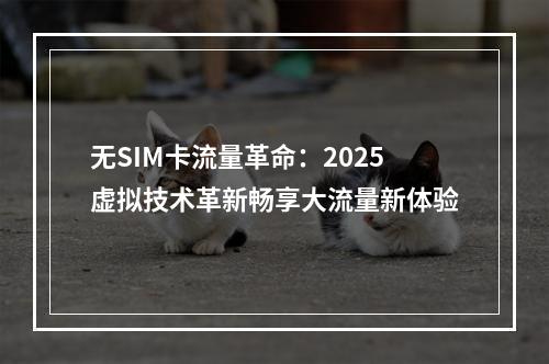 无SIM卡流量革命：2025虚拟技术革新畅享大流量新体验