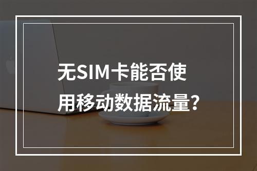 无SIM卡能否使用移动数据流量？