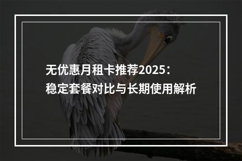 无优惠月租卡推荐2025：稳定套餐对比与长期使用解析
