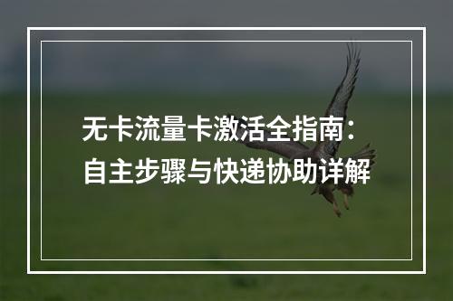 无卡流量卡激活全指南：自主步骤与快递协助详解