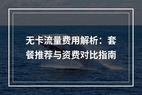 无卡流量费用解析：套餐推荐与资费对比指南