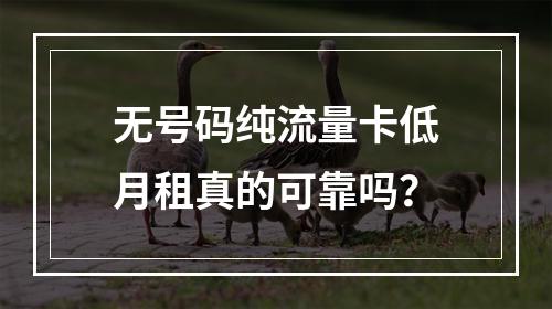 无号码纯流量卡低月租真的可靠吗？