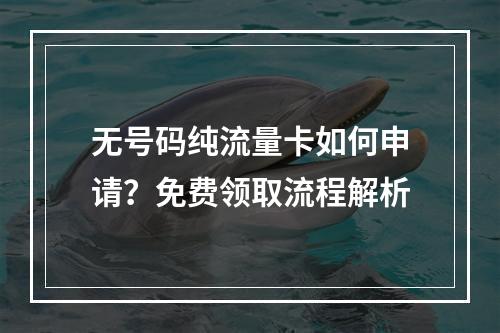 无号码纯流量卡如何申请？免费领取流程解析