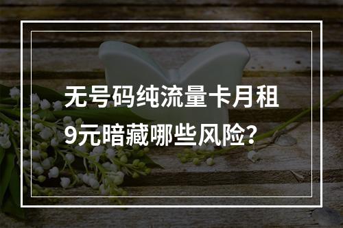 无号码纯流量卡月租9元暗藏哪些风险？