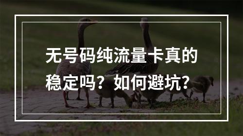 无号码纯流量卡真的稳定吗？如何避坑？
