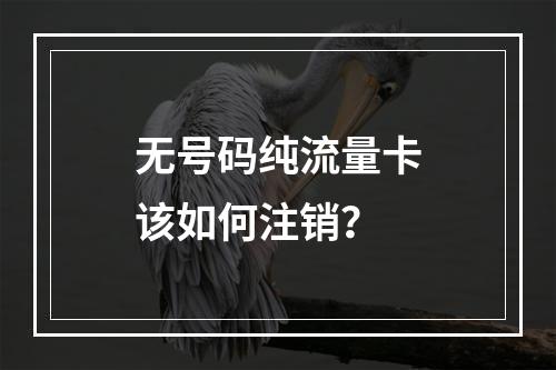 无号码纯流量卡该如何注销？
