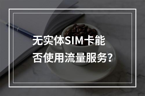 无实体SIM卡能否使用流量服务？
