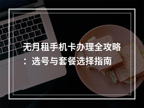 无月租手机卡办理全攻略：选号与套餐选择指南