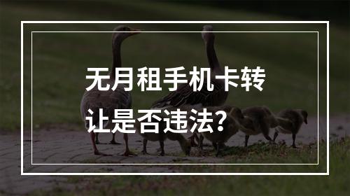 无月租手机卡转让是否违法？