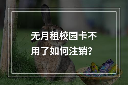 无月租校园卡不用了如何注销？