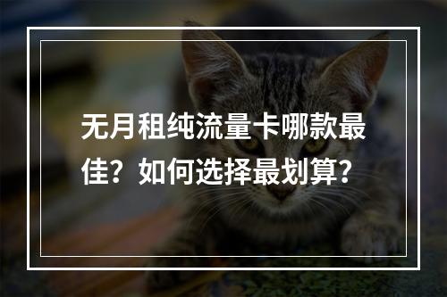 无月租纯流量卡哪款最佳？如何选择最划算？