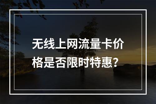 无线上网流量卡价格是否限时特惠？