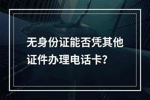 无身份证能否凭其他证件办理电话卡？