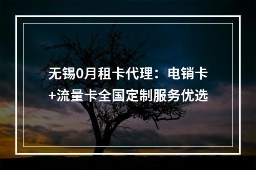 无锡0月租卡代理：电销卡+流量卡全国定制服务优选