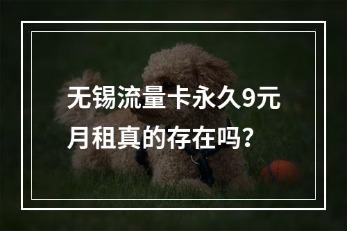 无锡流量卡永久9元月租真的存在吗？