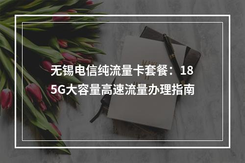 无锡电信纯流量卡套餐：185G大容量高速流量办理指南