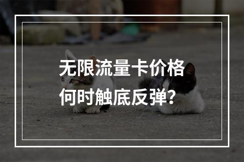 无限流量卡价格何时触底反弹？