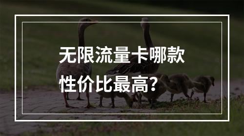 无限流量卡哪款性价比最高？
