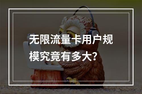 无限流量卡用户规模究竟有多大？