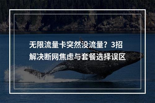 无限流量卡突然没流量？3招解决断网焦虑与套餐选择误区