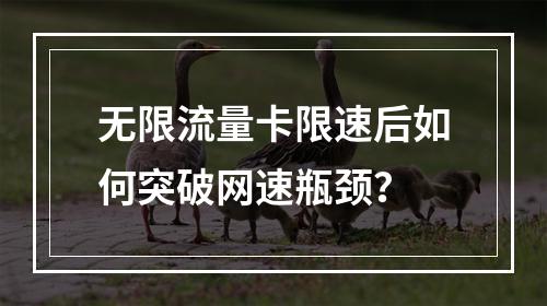 无限流量卡限速后如何突破网速瓶颈？