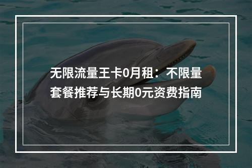 无限流量王卡0月租：不限量套餐推荐与长期0元资费指南