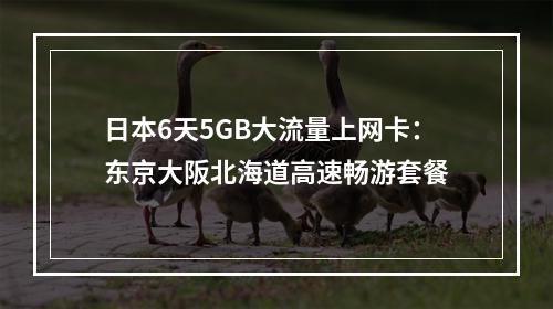 日本6天5GB大流量上网卡：东京大阪北海道高速畅游套餐