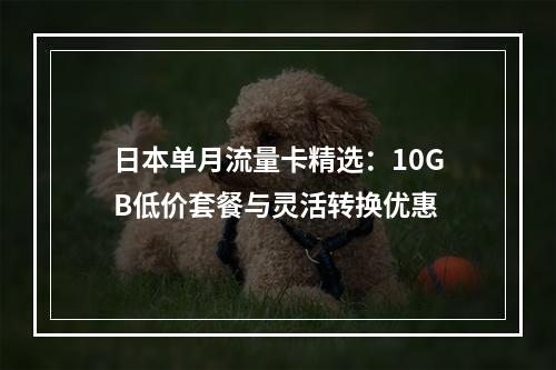 日本单月流量卡精选：10GB低价套餐与灵活转换优惠