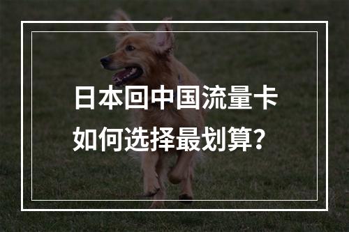 日本回中国流量卡如何选择最划算？