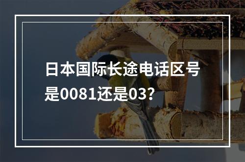 日本国际长途电话区号是0081还是03？