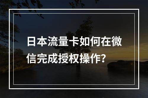 日本流量卡如何在微信完成授权操作？