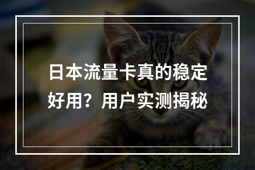 日本流量卡真的稳定好用？用户实测揭秘