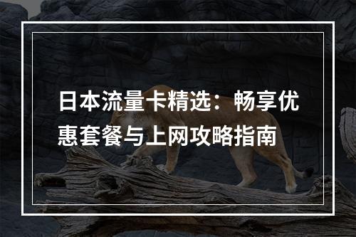 日本流量卡精选：畅享优惠套餐与上网攻略指南