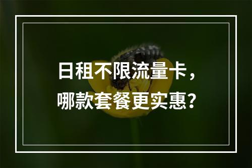 日租不限流量卡，哪款套餐更实惠？
