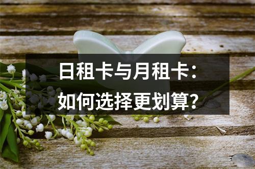 日租卡与月租卡：如何选择更划算？
