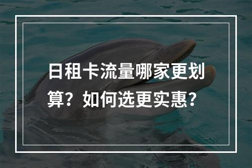 日租卡流量哪家更划算？如何选更实惠？