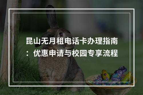 昆山无月租电话卡办理指南：优惠申请与校园专享流程