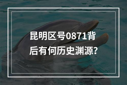 昆明区号0871背后有何历史渊源？