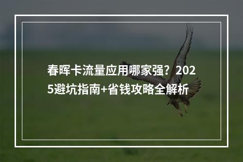 春晖卡流量应用哪家强？2025避坑指南+省钱攻略全解析