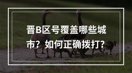 晋B区号覆盖哪些城市？如何正确拨打？