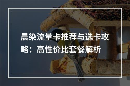 晨染流量卡推荐与选卡攻略：高性价比套餐解析