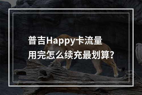 普吉Happy卡流量用完怎么续充最划算？