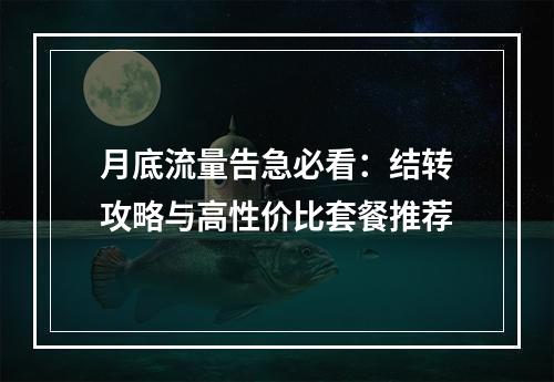 月底流量告急必看：结转攻略与高性价比套餐推荐