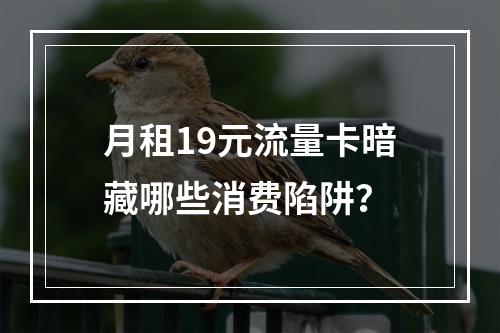 月租19元流量卡暗藏哪些消费陷阱？