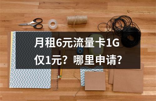 月租6元流量卡1G仅1元？哪里申请？