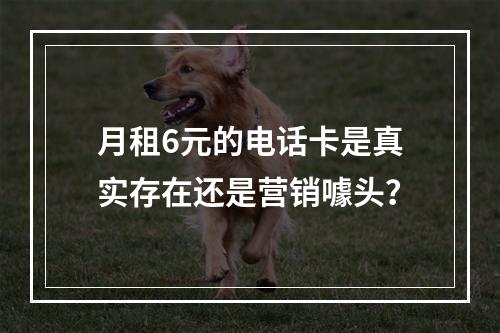 月租6元的电话卡是真实存在还是营销噱头？